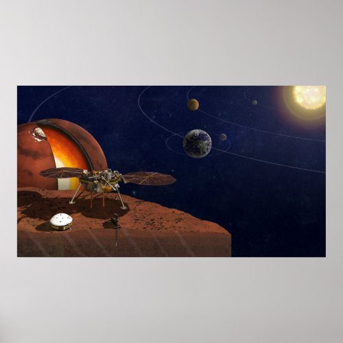 Artists Rendition Of The Insight Lander Poster