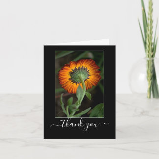 Artists Series: Orange Floral Art Thank you Note Card