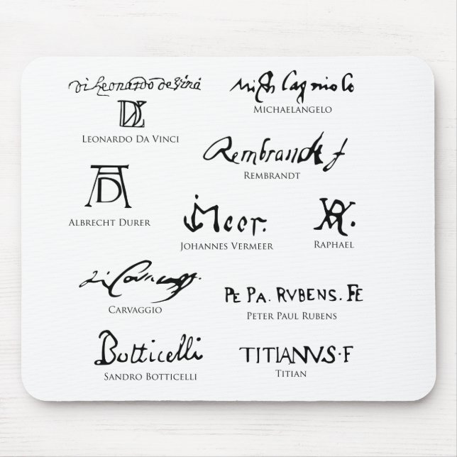 artists-signatures-No5-classical-artists Mouse Pad (Front)