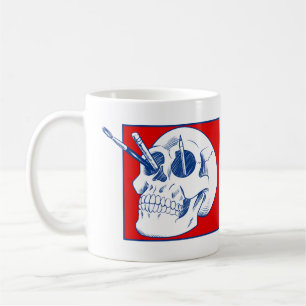 Artist's Skull with Pencils and Paintbrushes Coffee Mug