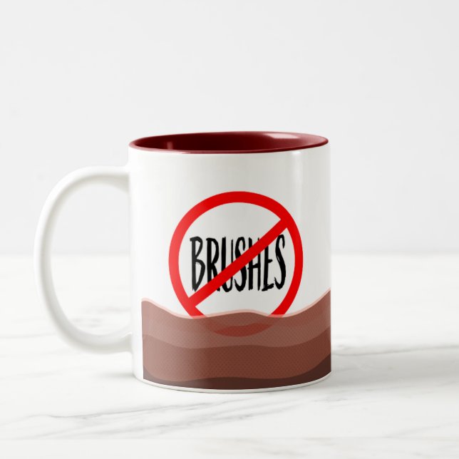 Artists Tea Not Brushes  Two-Tone Coffee Mug (Left)