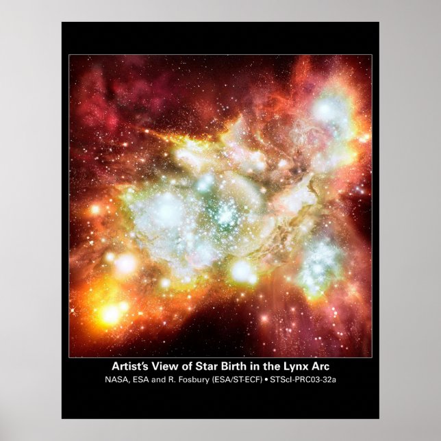 Artist's View of Star Birth in the Lynx Arc Poster (Front)