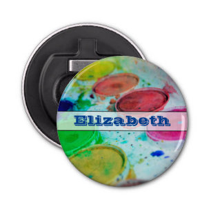 Artists Watercolor Paint Palette Personalized Bottle Opener
