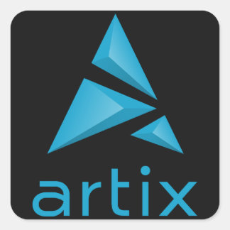 Artix logo brand name (vertical) dark background square sticker