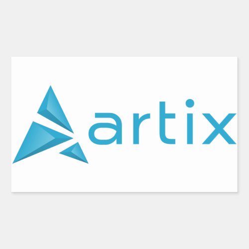 Artix logo brandname horizontal white background rectangular sticker