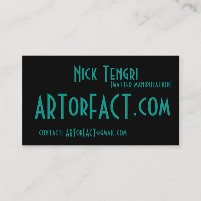 ARTorFACT.com Business Card (Front)