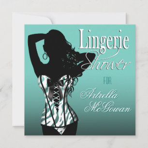 Artrella custom Bombshell Lingerie Zebra Corset Invitation