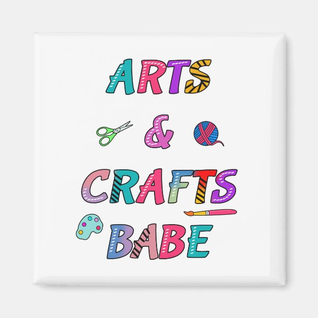 Arts and Crafts Babe Magnet (Front)
