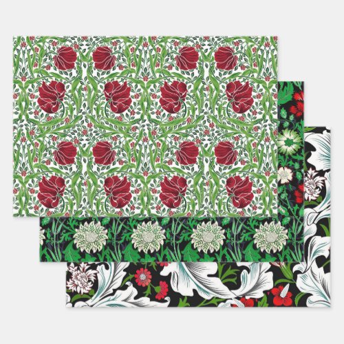 ARTS AND CRAFTS CHRISTMAS CHEER _ WILLIAM MORRIS WRAPPING PAPER SHEETS
