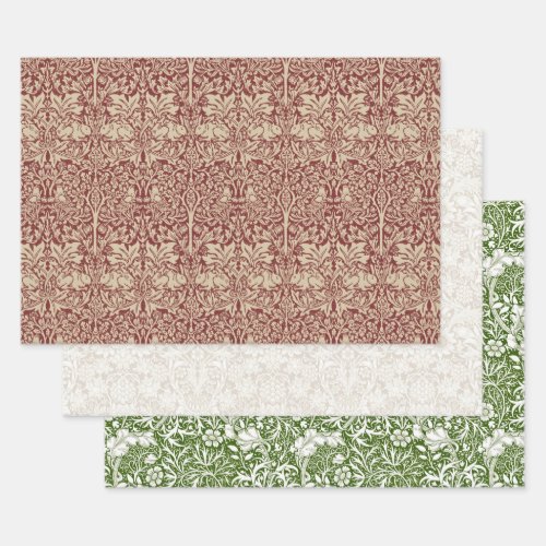 ARTS AND CRAFTS CHRISTMAS _ WILLIAM MORRIS WRAPPING PAPER SHEETS