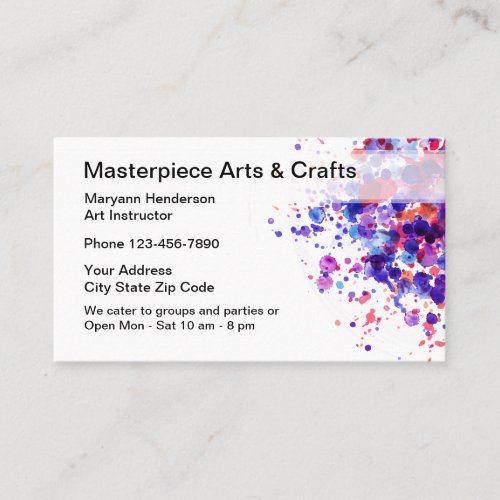 Arts And Crafts Classes Business Card