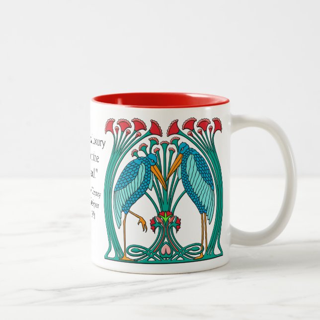 Arts and Crafts Cranes v1 Two-Tone Coffee Mug (Right)