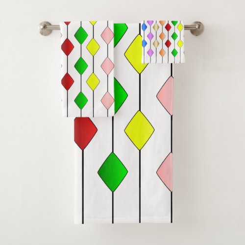 Arts And Crafts Design Colourful Bath Towel Set