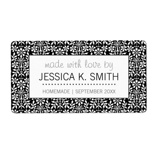 Arts and Crafts Floral Pattern Custom Colors Label