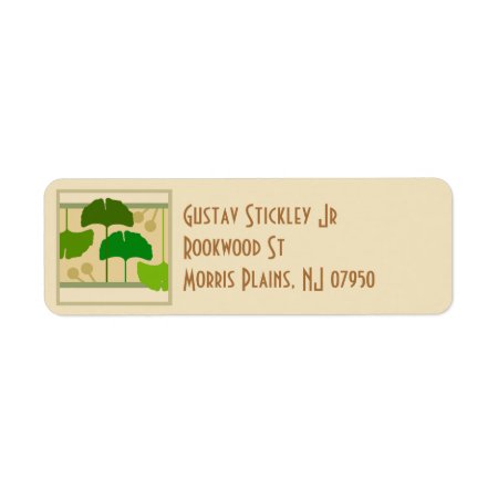 Arts And Crafts Ginkgo Leaves Label