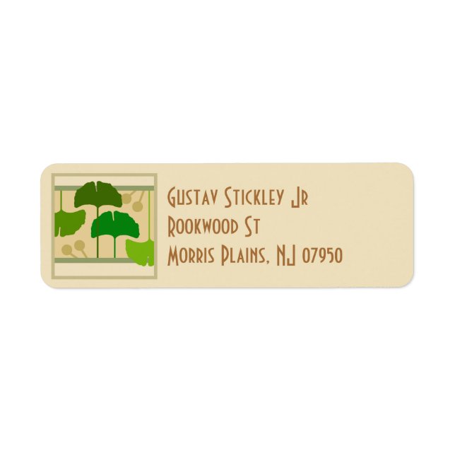 Arts and Crafts Ginkgo Leaves Label (Front)