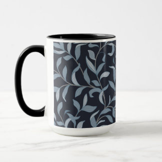 Arts and Crafts Inspired Blue Leaf Vine Mug