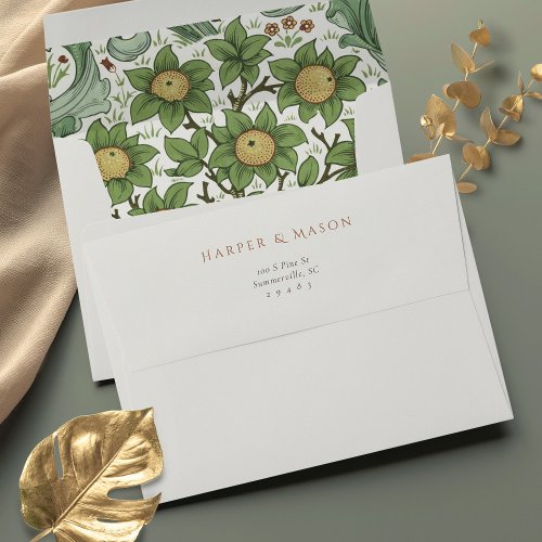 Arts and Crafts Inspired Wedding Envelope Set