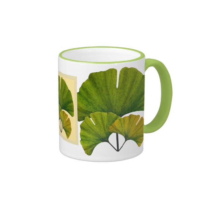 Arts and Crafts Movement Ginko Leaves Coffee Mugs