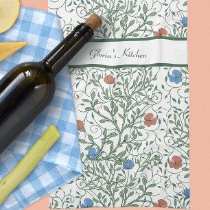 Arts and Crafts Poppies Kitchen Towel