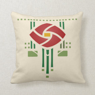 Arts and Crafts Rose Throw Pillow