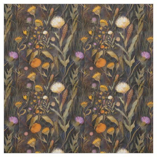Arts and crafts Scottish thistle and wild flowers Fabric
