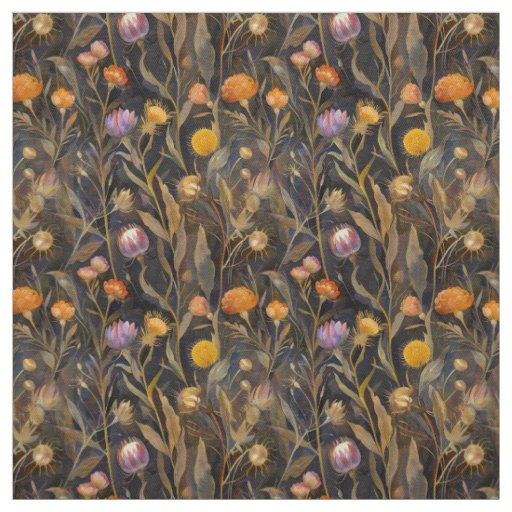 Arts and crafts Scottish thistle and wildflowers  Fabric