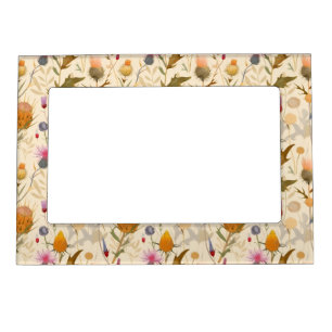 Arts and crafts Scottish thistle and wildflowers  Magnetic Frame
