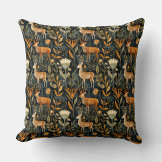 Arts and crafts Scottish thistles and stags Throw Pillow