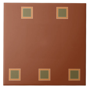 Arts and Crafts Squares - Clay Olive and Sand Hues Tile