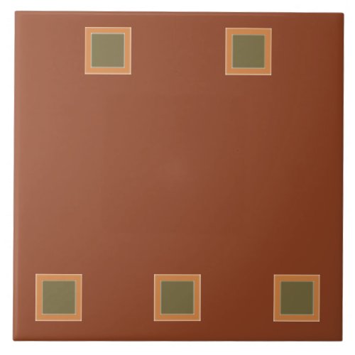 Arts and Crafts Squares _ Clay Olive and Sand Hues Tile