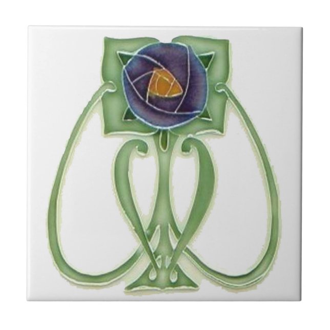 Arts and Crafts Style Ceramic Tile (Front)