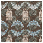 Arts and Crafts Style Owls and Eagles Fabric