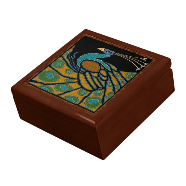 Arts and Crafts Style Peacock Gift Box (Side)