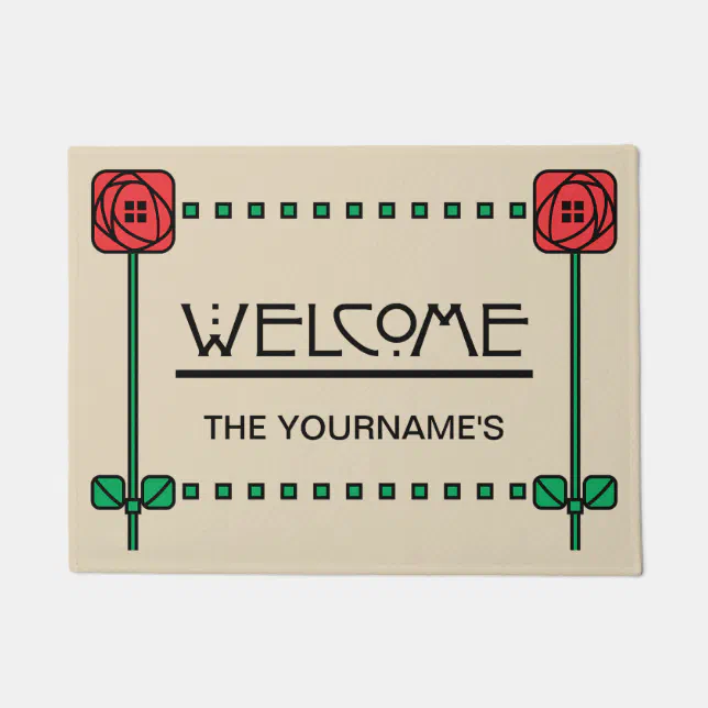 Arts And Crafts Style Personalized Doormat Zazzle