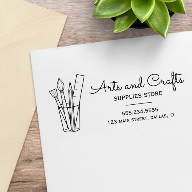 Arts and Crafts Supplies Business Information Rubber Stamp (Creator Uploaded)