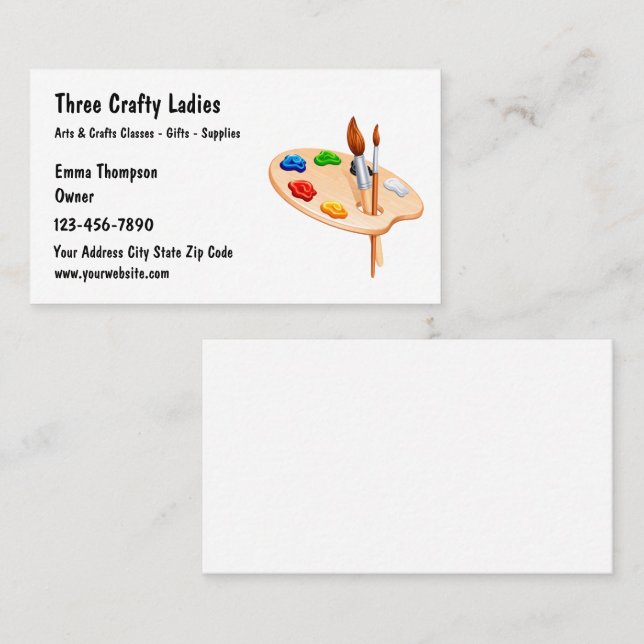 Arts And Crafts Theme Business Cards (Front/Back)