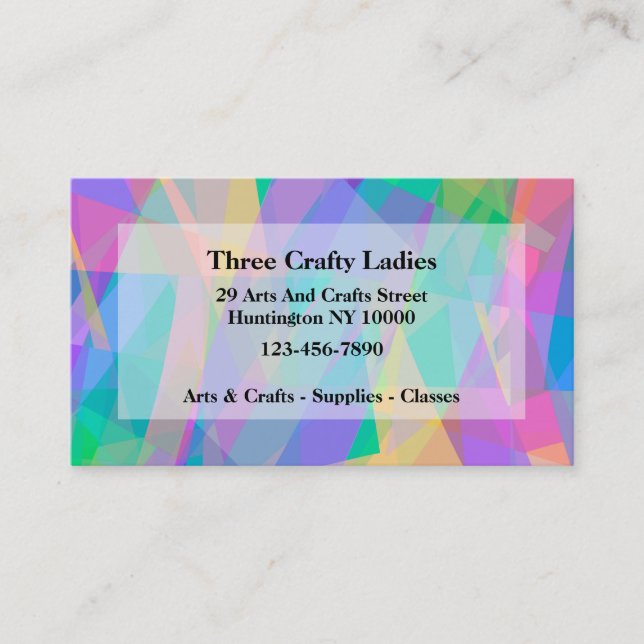 Arts And Crafts Theme Colorful  Business Card (Front)