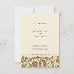 Arts and Crafts Thistle Save the Date Card