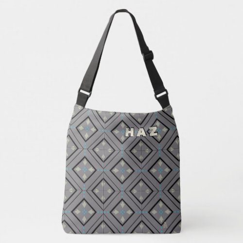 Arts and Crafts Tile in Gray and Black _ Monogram Crossbody Bag