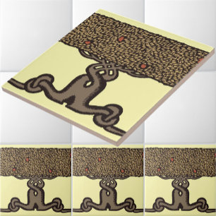 Arts And Crafts Vintage Roycroft Fruit Tree Hedge Ceramic Tile