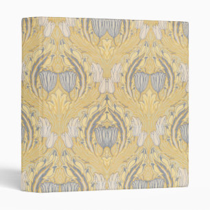 Arts and Crafts Walter Crane Blue White Tulips 3 Ring Binder