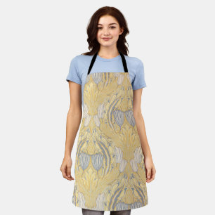 Arts and Crafts Walter Crane Blue White Tulips Apron