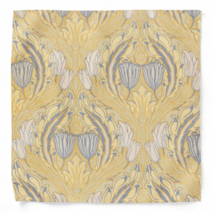 Arts and Crafts Walter Crane Blue White Tulips Bandana