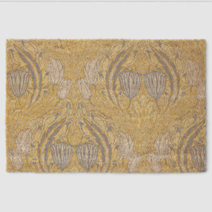 Arts and Crafts Walter Crane Blue White Tulips Fiber Doormat