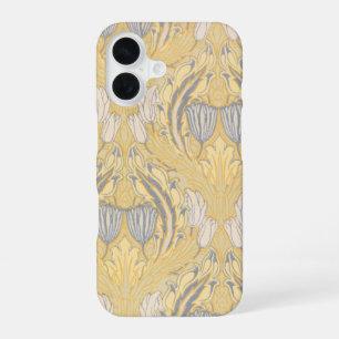 Arts and Crafts Walter Crane Blue White Tulips iPhone 16 Case
