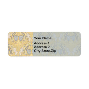 Arts and Crafts Walter Crane Blue White Tulips Label