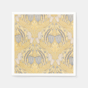 Arts and Crafts Walter Crane Blue White Tulips Napkins