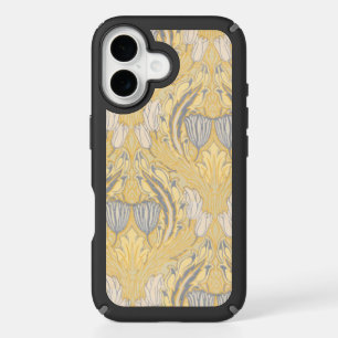 Arts and Crafts Walter Crane Blue White Tulips iPhone 16 Case