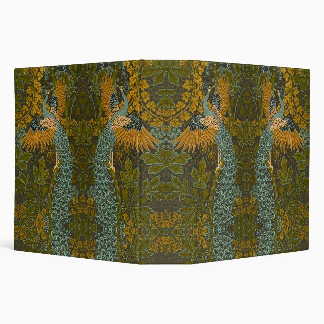 Arts and Crafts Walter Crane Peacock Pattern 3 Ring Binder (Background)